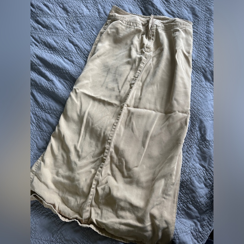 Liz Sport Khaki Tan midi skirt